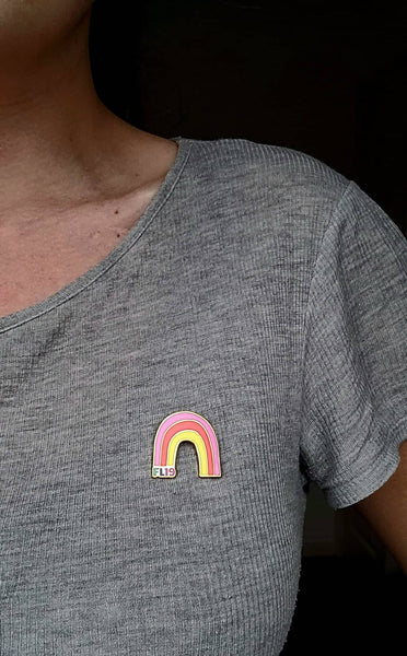 Pink Rainbow Logo Pin Badge