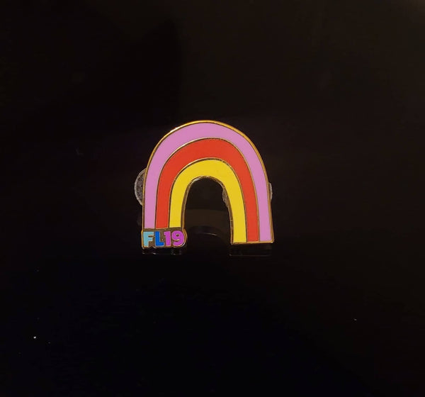 Pink Rainbow Logo Pin Badge