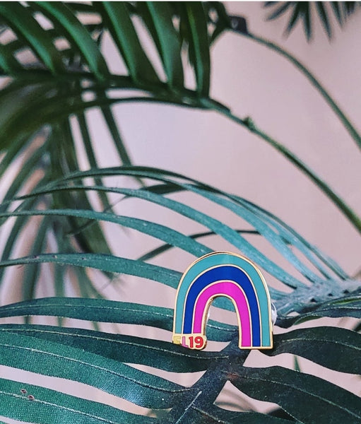 Blue Rainbow Logo Pin Badge